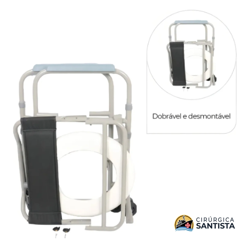 Cadeira de Banho / Sanitária Dobrável e Desmontável - Dellamed D30 - 100kg - foto 4