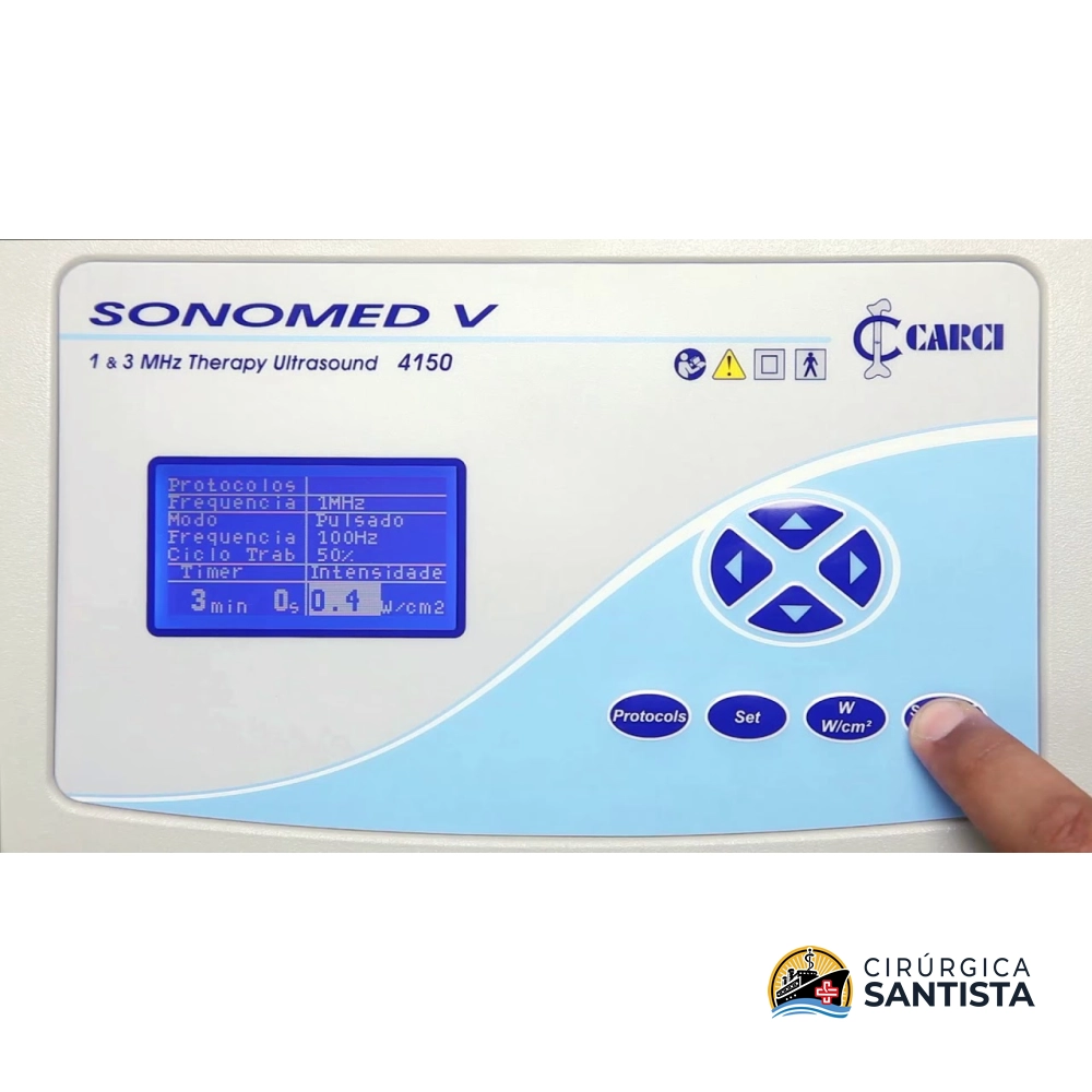Ultrassom Sonomed V - Frequências de 1 e 3 MHz - Carci