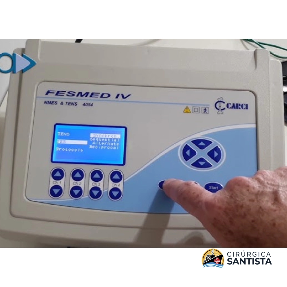 Eletroestimulador FESMED IV - FES + TENS + Corrente Russa - 04 canais - Carci