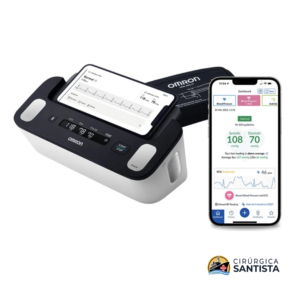 Aparelho de Pressão Digital de Braço Complete + ECG - HEM-7530T1 - Omron