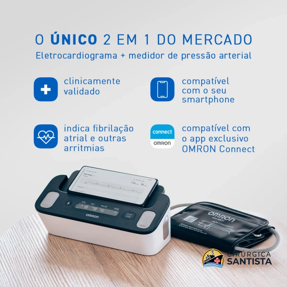 Aparelho de Pressão Digital de Braço Complete + ECG - HEM-7530T1 - Omron