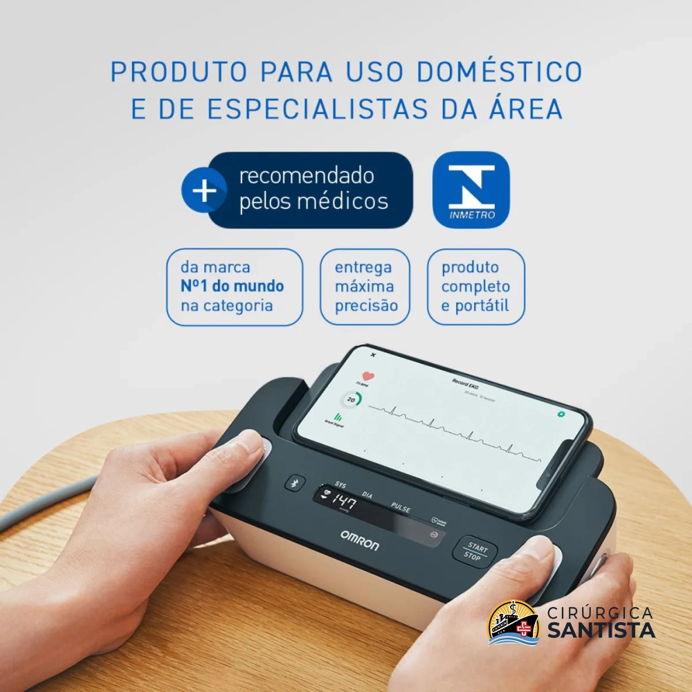 Aparelho de Pressão Digital de Braço Complete + ECG - HEM-7530T1 - Omron