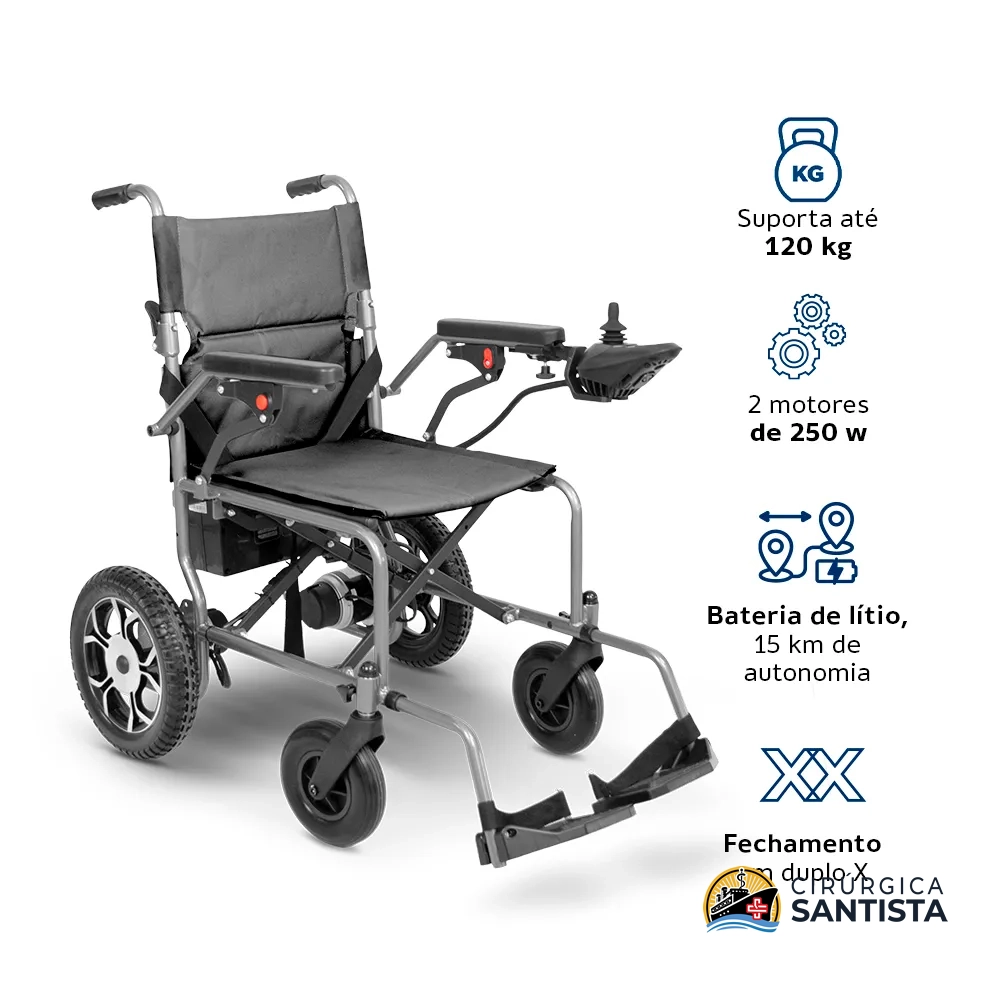 Cadeira de Rodas Motorizada Dobrável D750 Light - Dellamed - 120kg