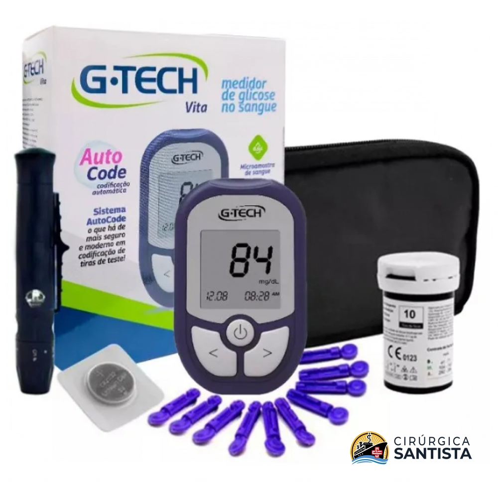Medidor de Glicose G-Tech Vita (Kit c/10)