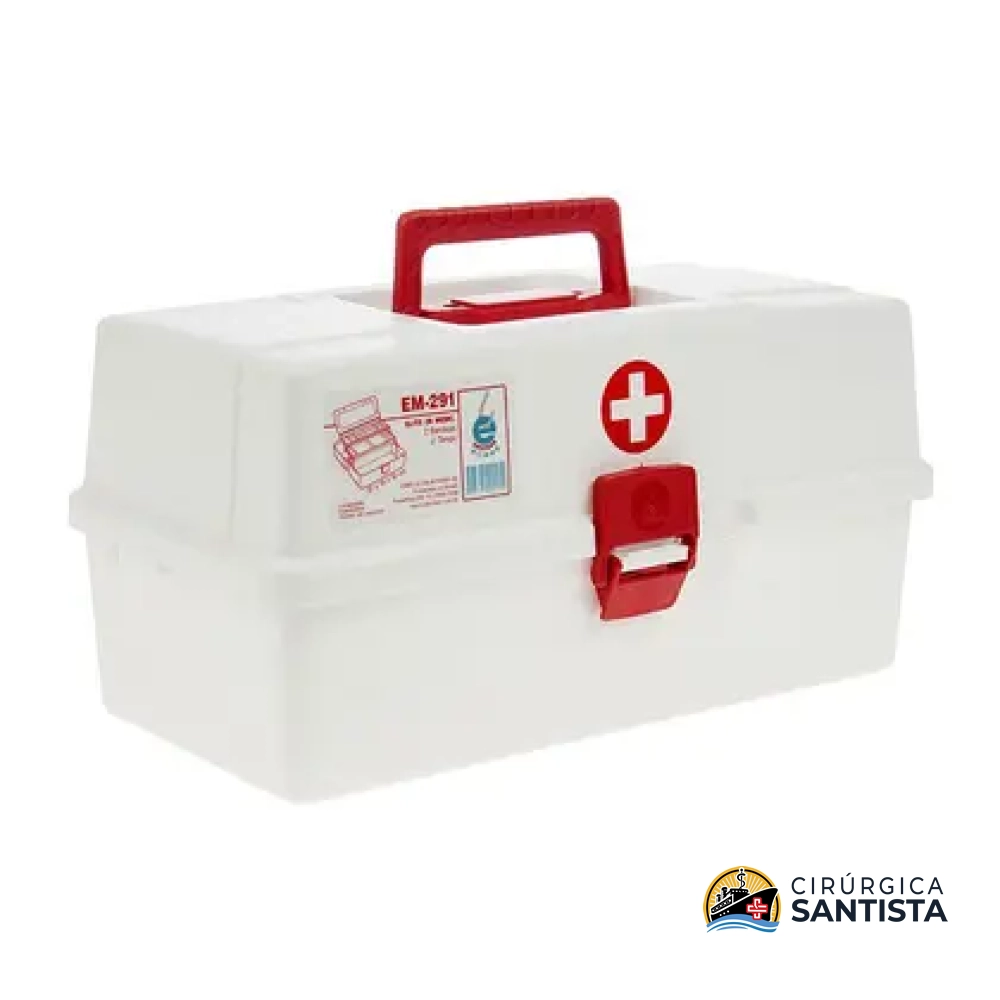 Maleta de Primeiros Socorros tamanho Médio com 02 Bandejas para Medicamentos EM-291 - Emifran
