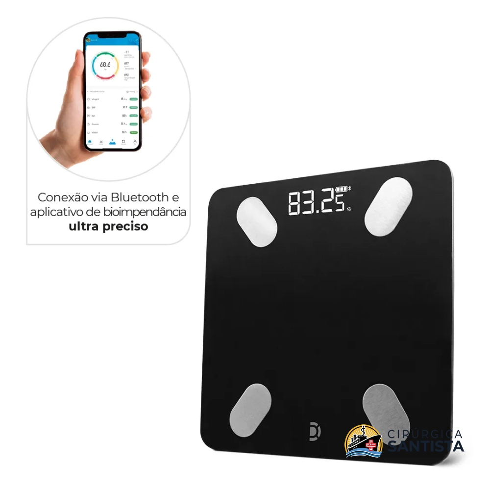 Balança de Bioimpedância de Alta Precisão até 180kg Bluetooth - Dellamed - foto 4