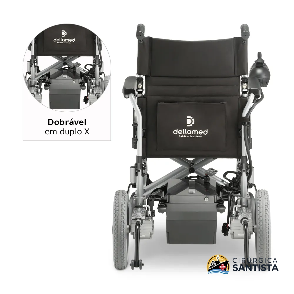 Cadeira de Rodas Motorizada em Alumínio Dobrável Dellamed D900 - 135kg - foto 4