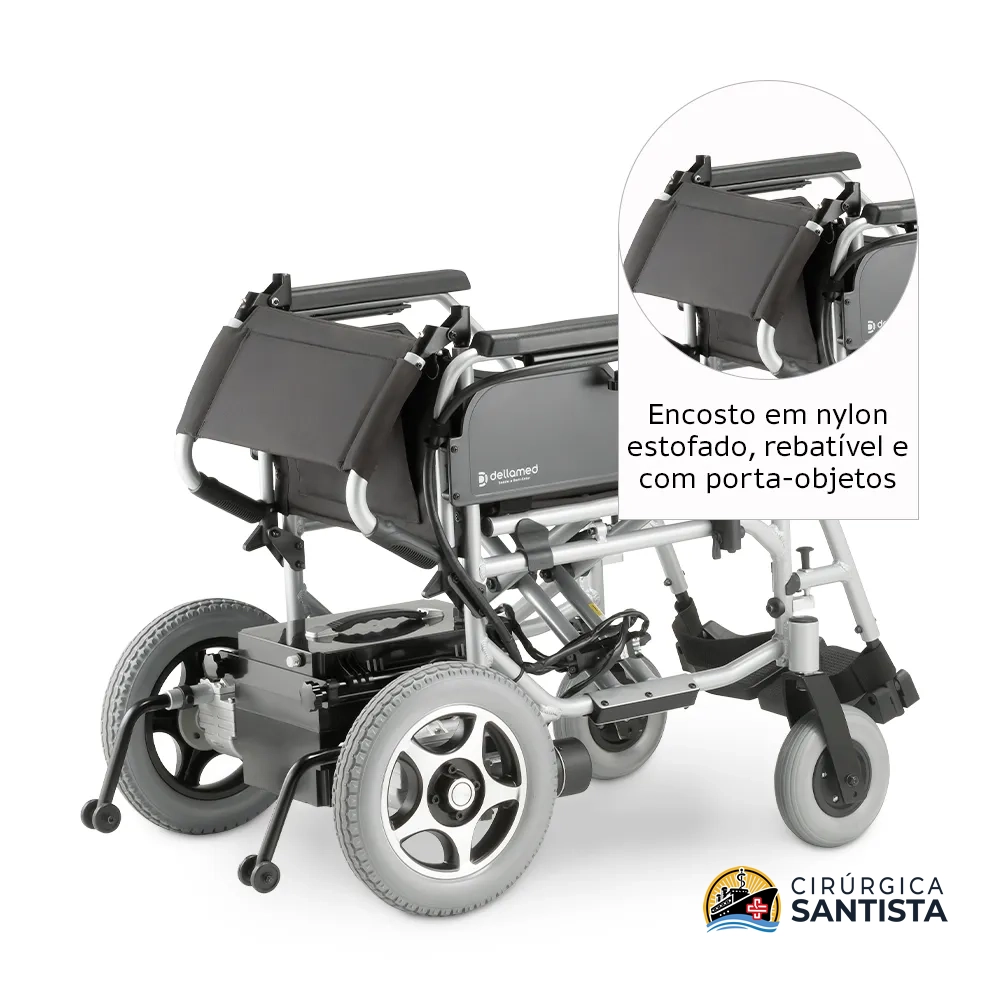 Cadeira de Rodas Motorizada em Alumínio Dobrável Dellamed D900 - 135kg - foto 5