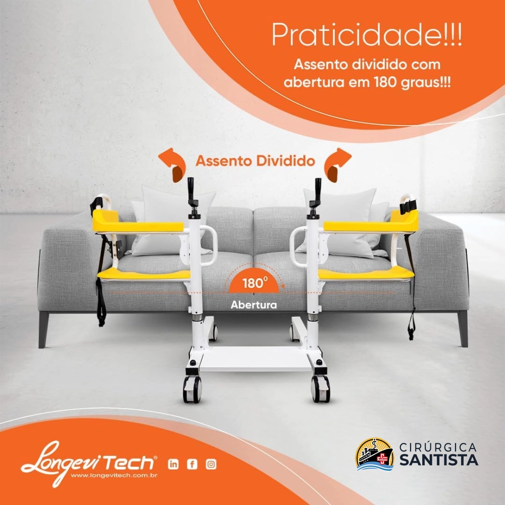 Cadeira De Transferência Multifuncional - Longevitech - 100kg - foto 2