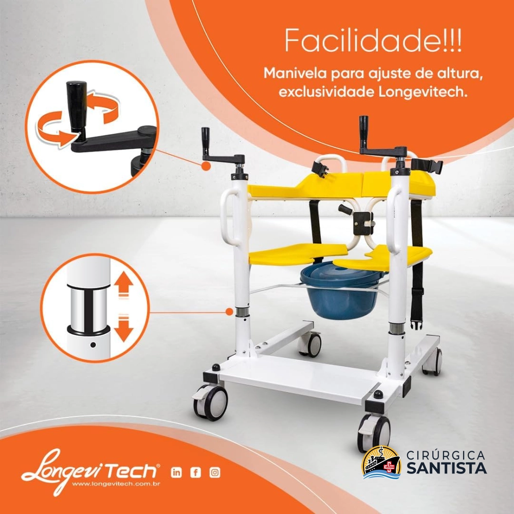 Cadeira De Transferência Multifuncional - Longevitech - 100kg - foto 3