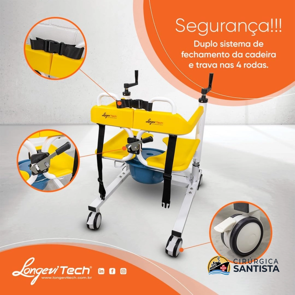 Cadeira De Transferência Multifuncional - Longevitech - 100kg - foto 4