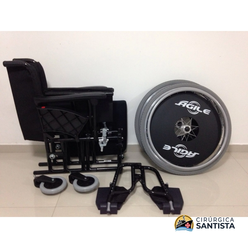 Cadeira de Rodas em Alumínio 48cm Agile Jaguaribe - 120kg - foto 3