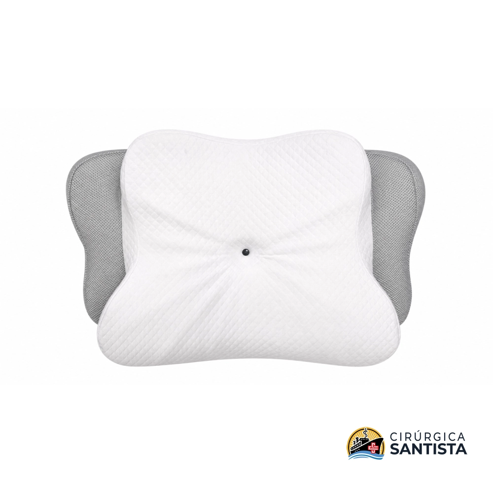 Travesseiro Butterfly Pillow Visco Branco e Cinza - Perfetto