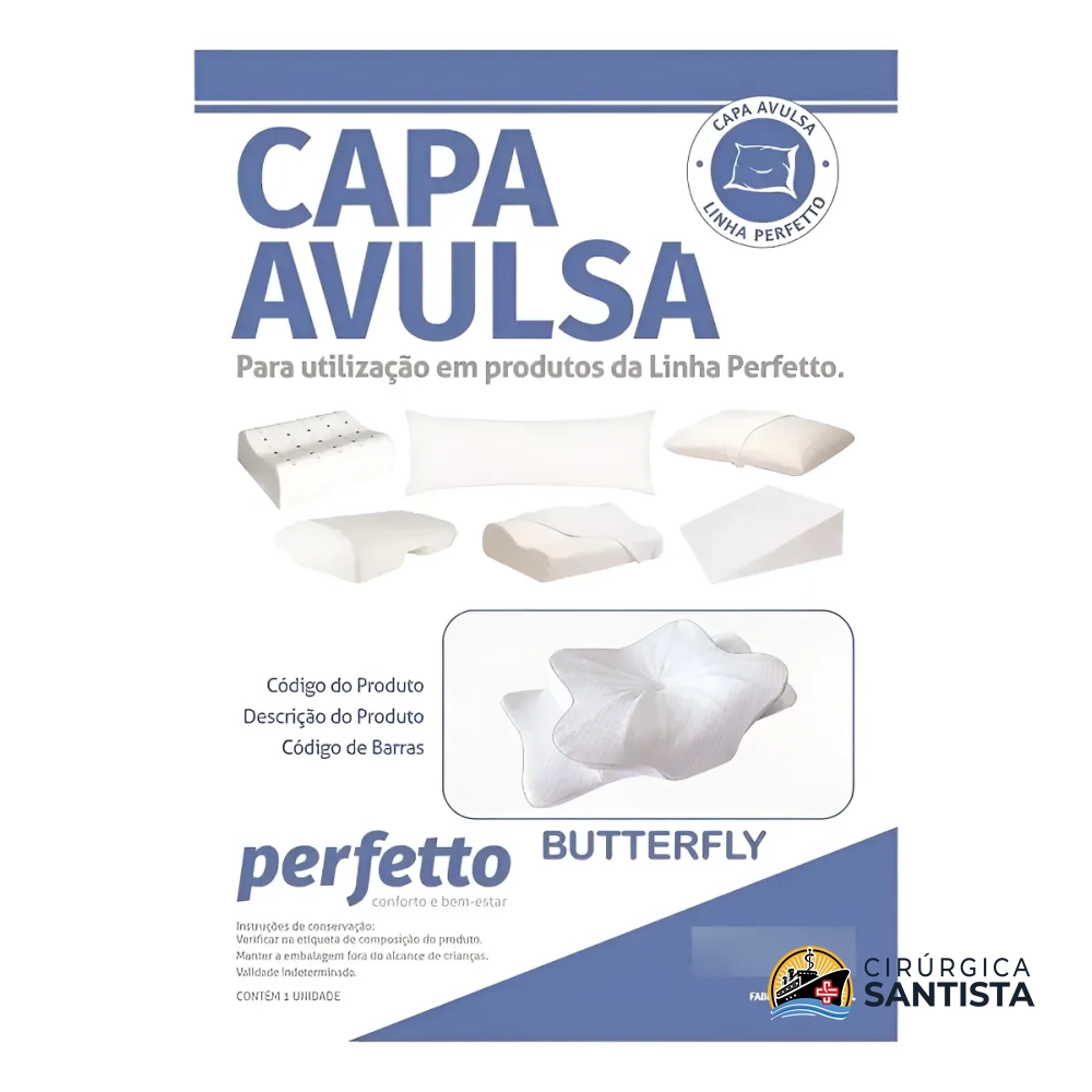 Capa para Travesseiro Butterfly Pillow Visco - Branca - Perfetto