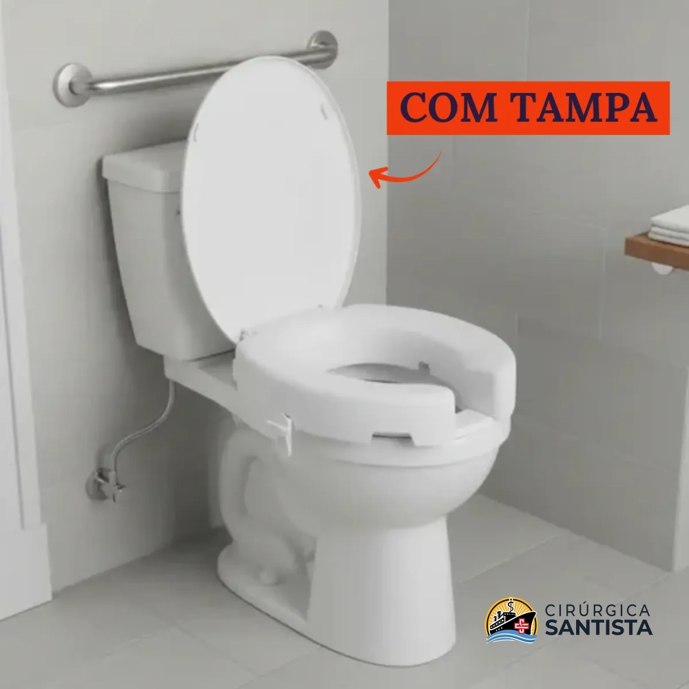 Assento Sanitário Elevado Com Tampa E Trava 7,5cm - Astra - foto 3