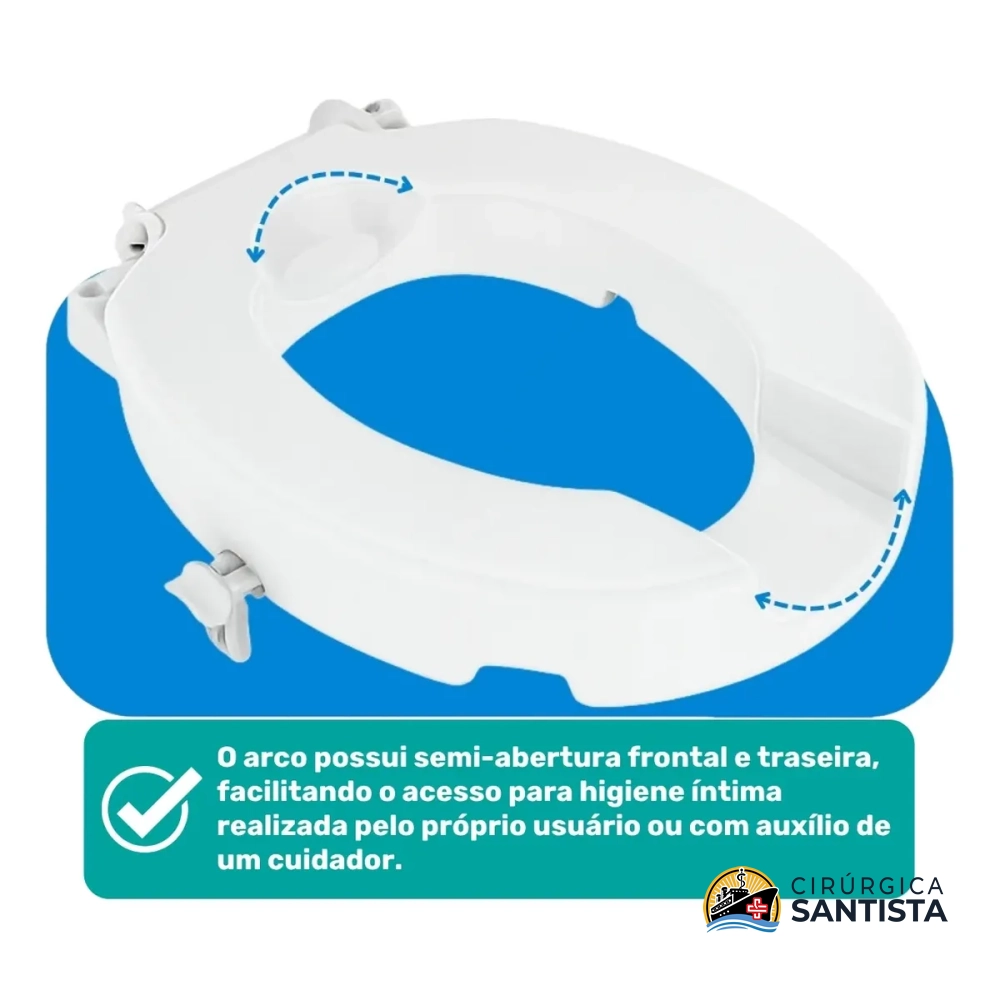 Assento Sanitário Elevado Com Tampa E Trava 7,5cm - Astra - foto 4