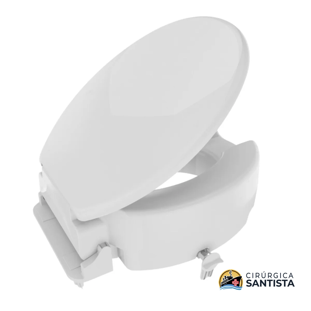 Assento Sanitário Elevado Com Tampa E Trava 13cm - Astra