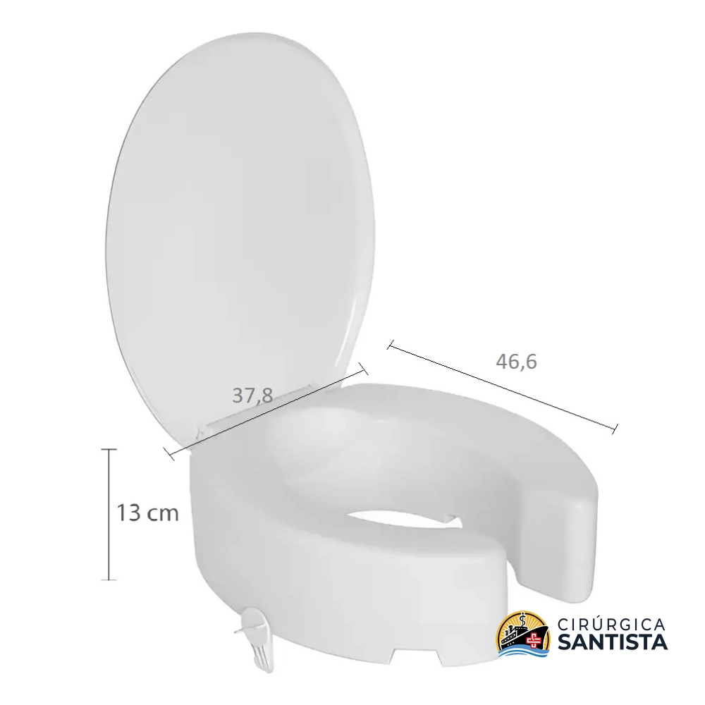 Assento Sanitário Elevado Com Tampa E Trava 13cm - Astra - foto 2