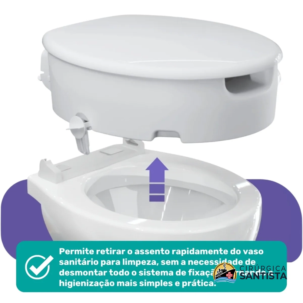 Assento Sanitário Elevado Com Tampa E Trava 13cm - Astra - foto 3