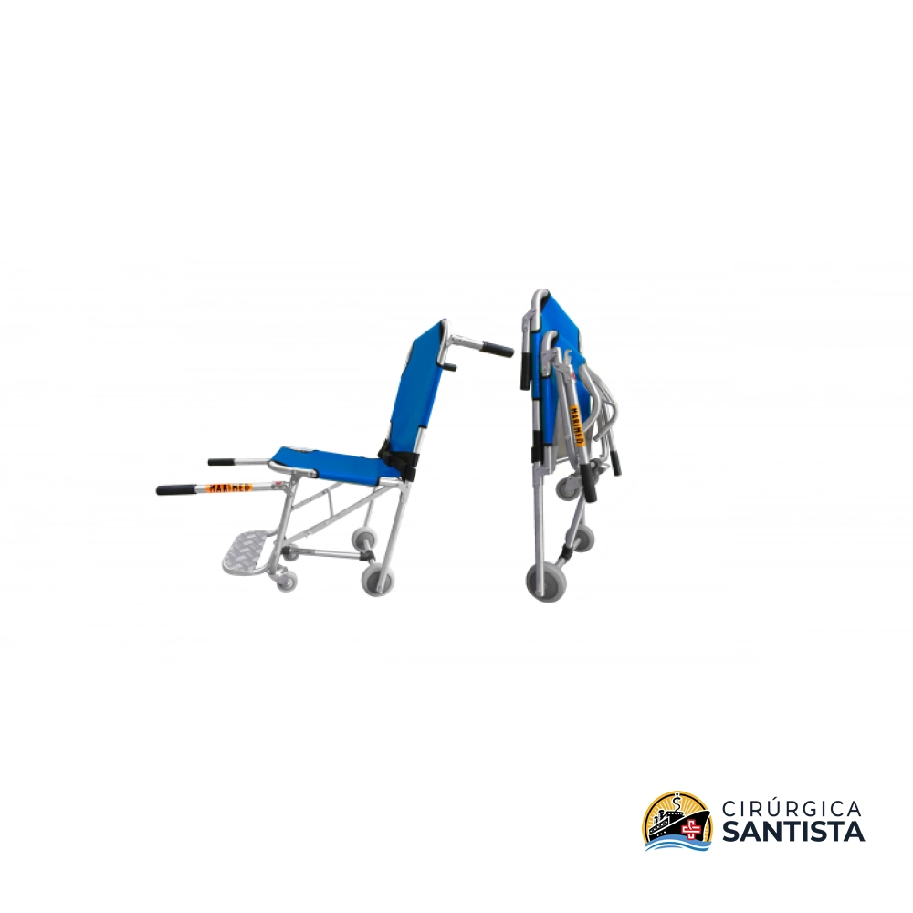 Cadeira de Rodas Dobrável para Resgate com Cintos - Marimed - 130kg - foto 4