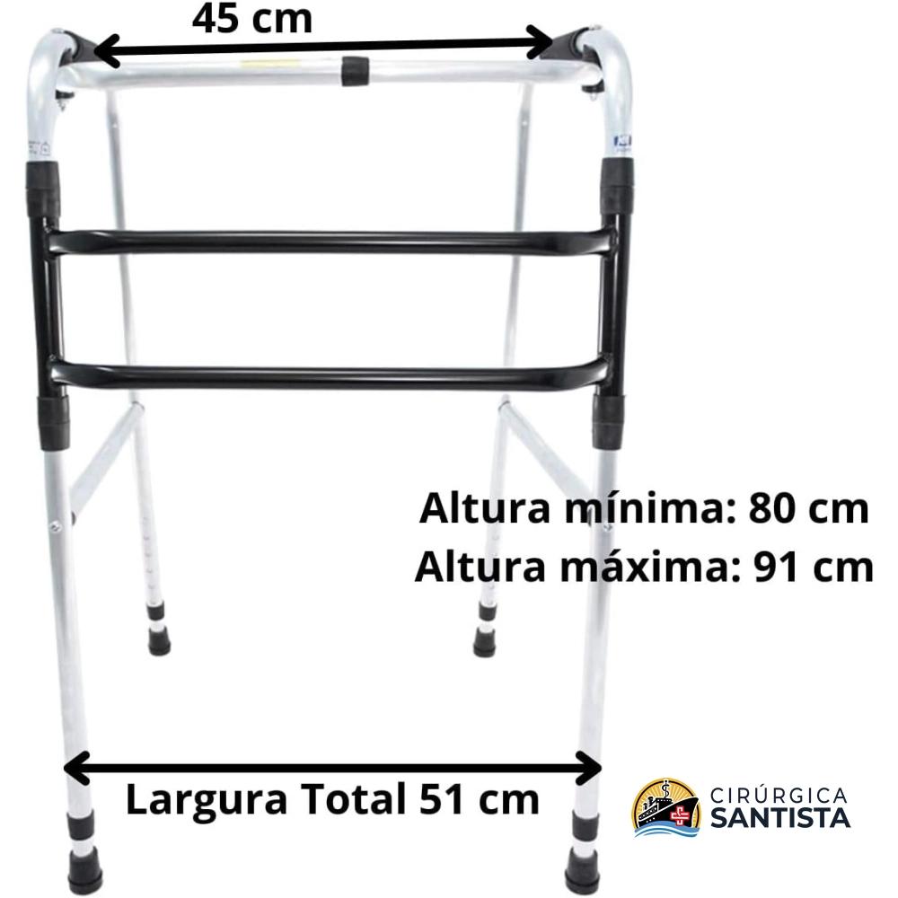 Andador de Alumínio Articulado 03 Barras A408 - 130 kg – Indaiá - foto 3