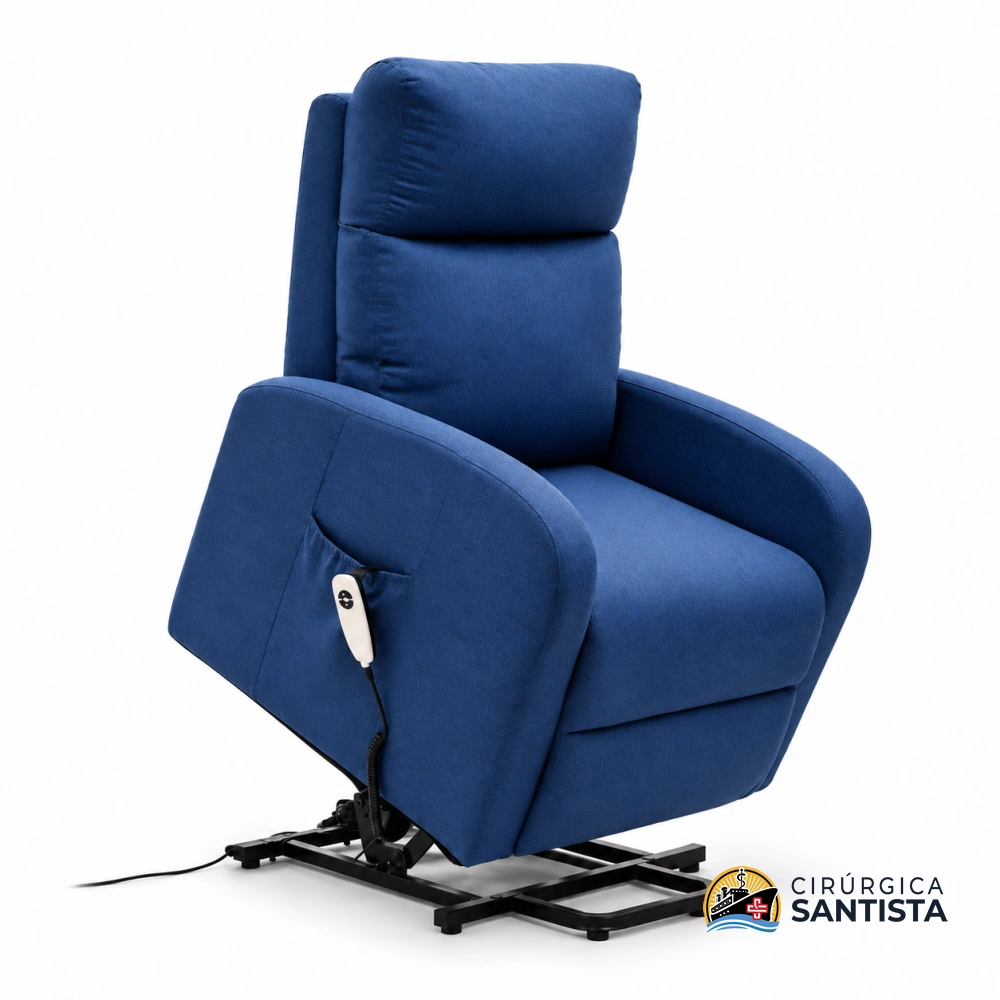 Poltrona Elevatória Reclinável Massageadora e com Aquecimento - Supermedy - Azul