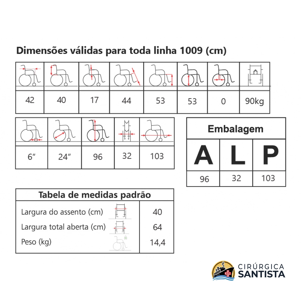 Cadeira de Rodas Jaguaribe 1009 Dobrável - 90kg - foto 5