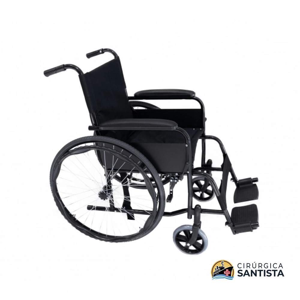 Cadeira de Rodas Classic em Aço Carbono - Mobil Saúde - 100kg