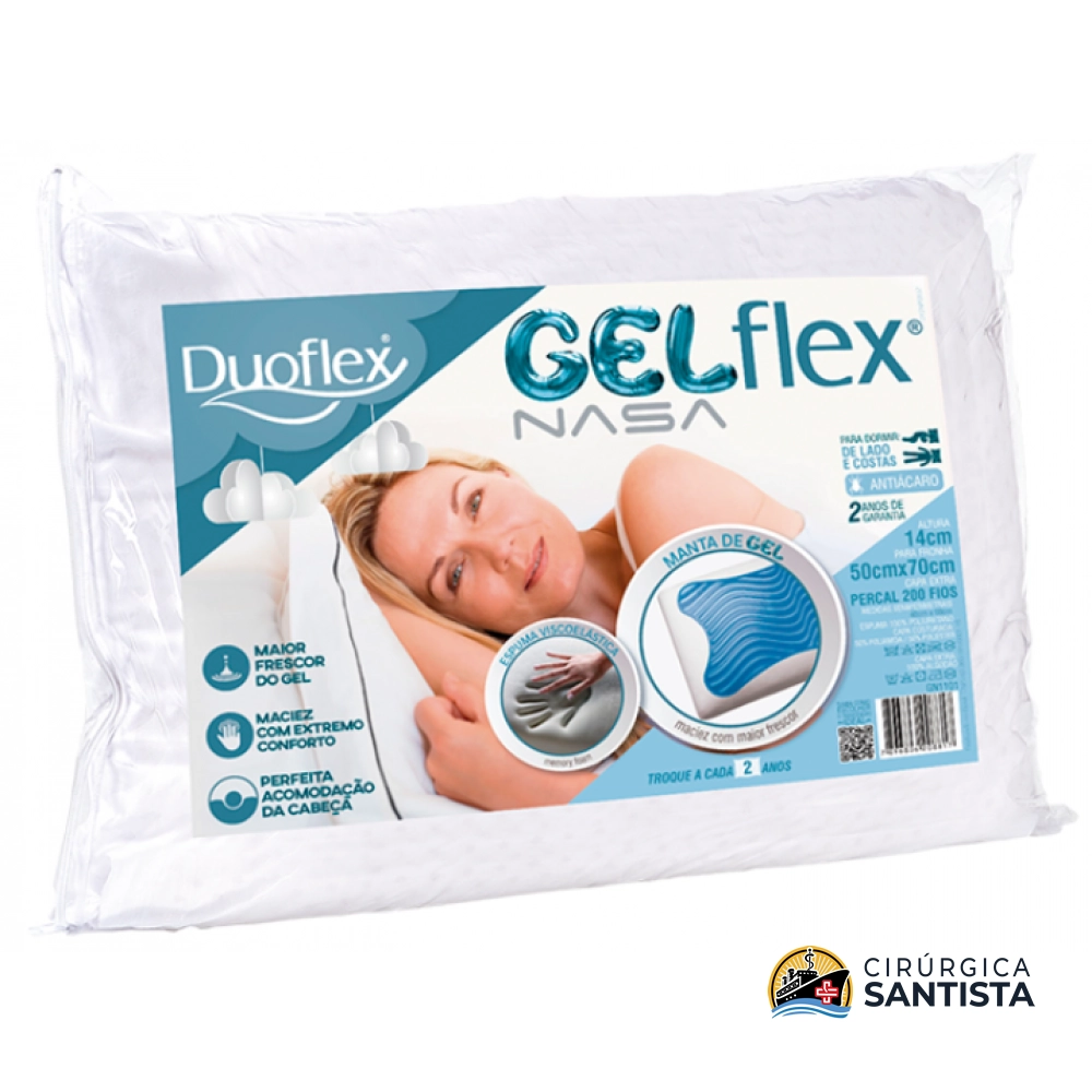 Travesseiro Gelflex Nasa 50x70x14cm - DUOFLEX - GN1101