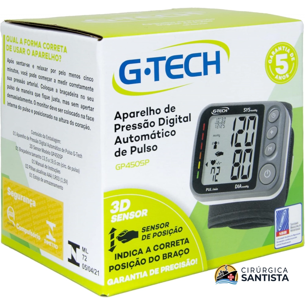 Aparelho de Pressão Digital de Pulso G-Tech GP450sp com Tecnologia 3D Sensor - foto 2