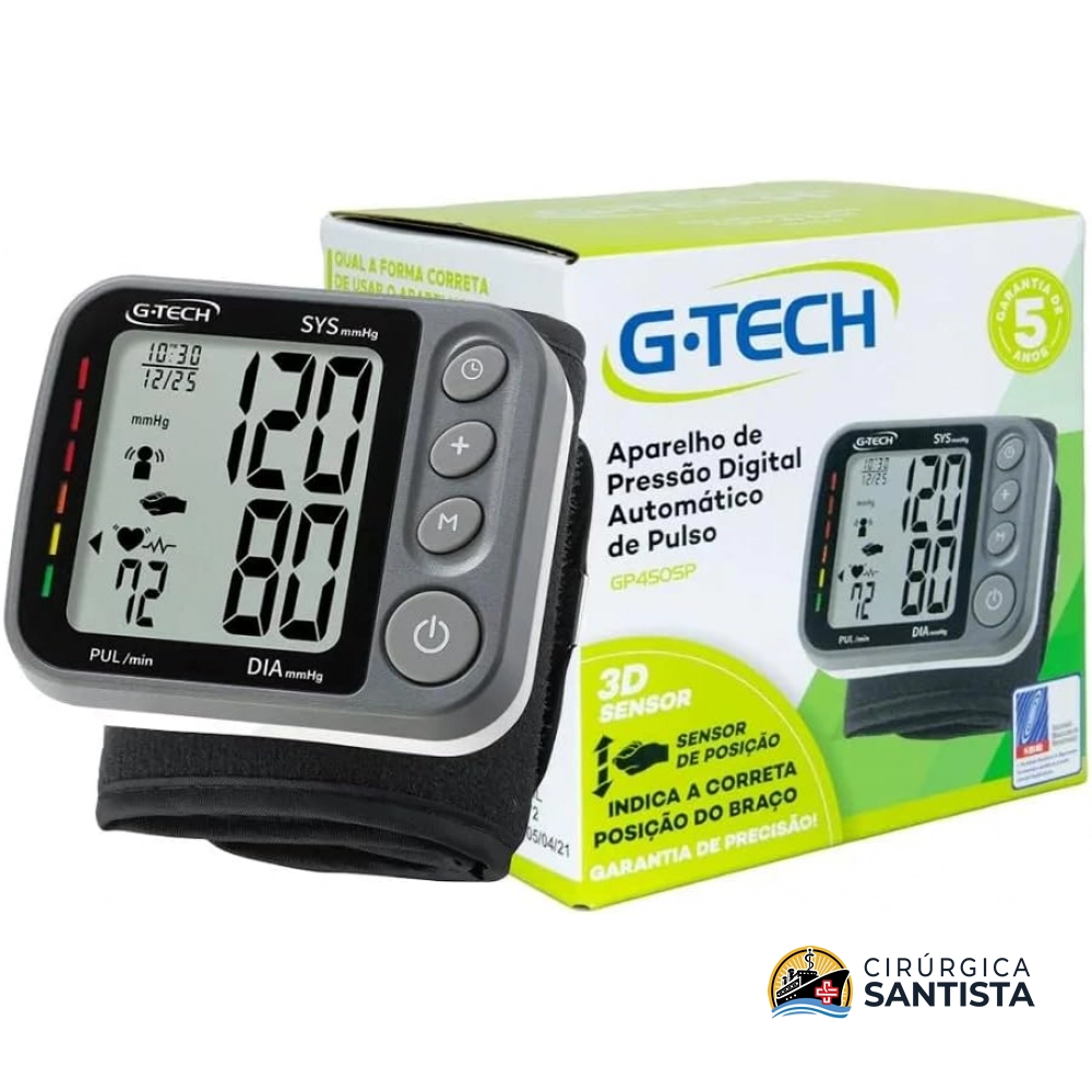 Aparelho de Pressão Digital de Pulso G-Tech GP450sp com Tecnologia 3D Sensor - foto 3