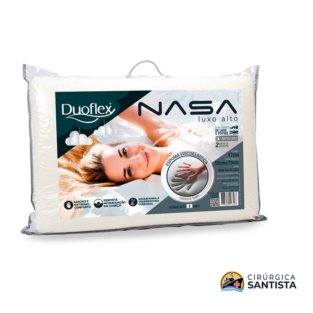 Travesseiro Duoflex Viscoelástico Nasa Alto Luxo - 50x70cm - NS1116