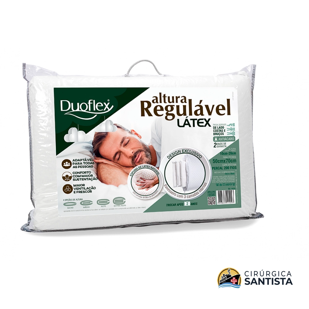 Travesseiro Duoflex Látex Altura Regulável - RL1103