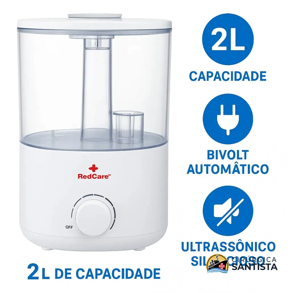 Umidificador De Ar Ultrassônico 2 Litros Bivolt - Supermedy