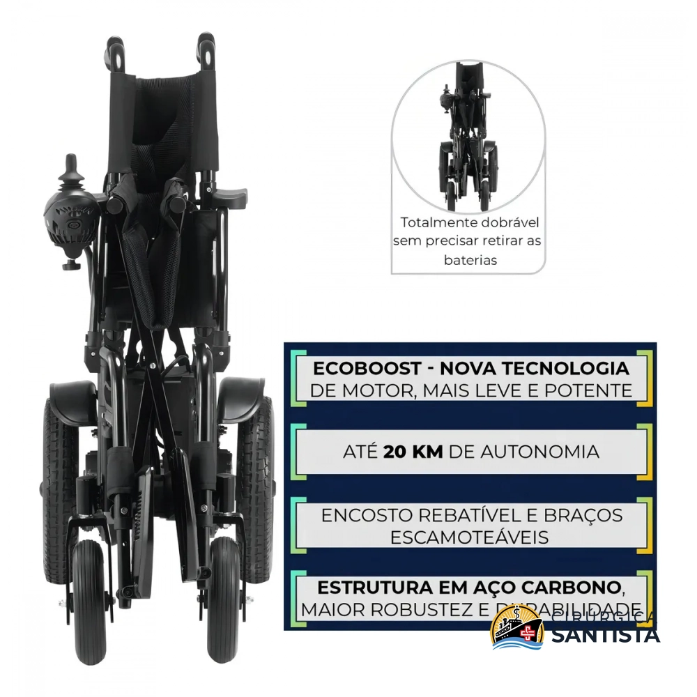 Cadeira De Rodas Motorizada Dobrável Dellamed D800 - 120kg